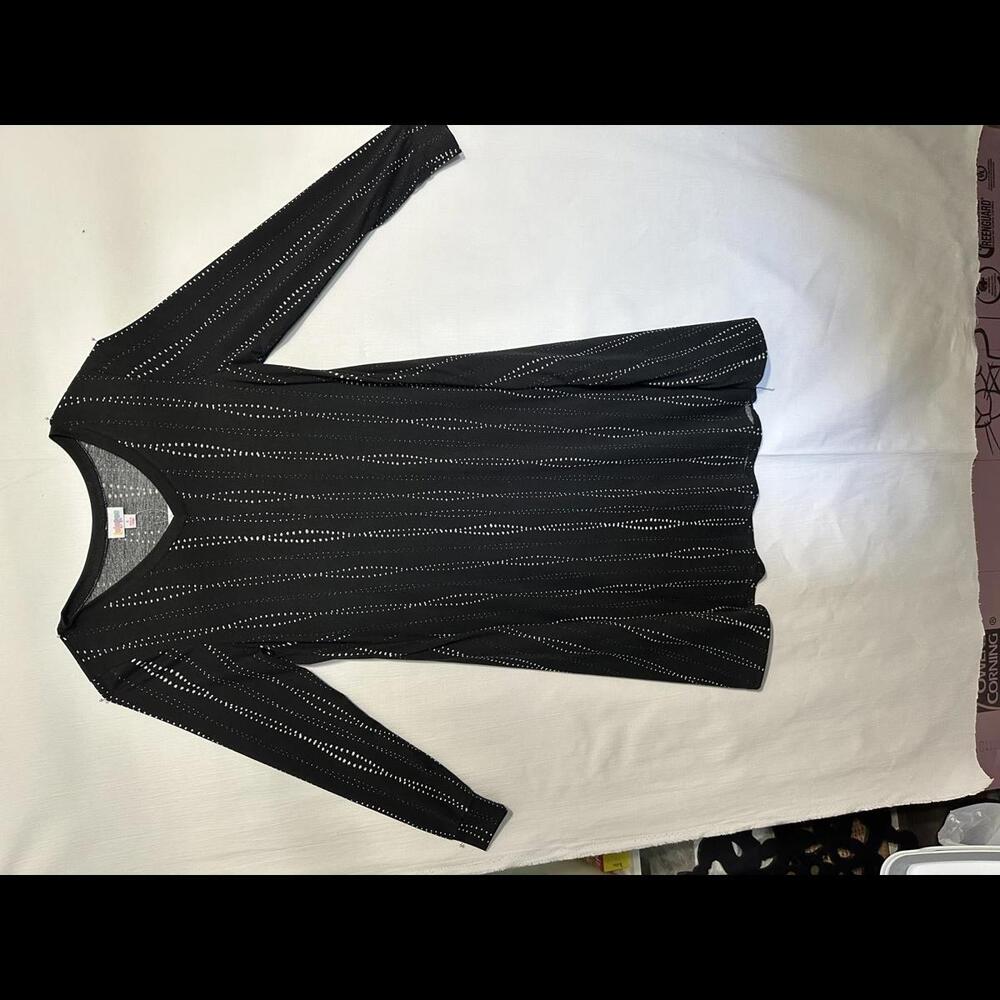 Chic Black Knit Dress with Stylish Stripes